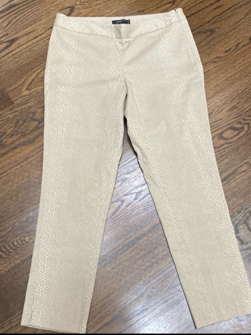 Joseph Beige Cropped Snake Print Ankle Jeans